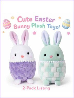 Set of 2 Douglas Easter Bunny Plush Animals For Age 2+ New w/Tag